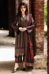 3-PC Unstitched Embroidered Linen Collection ANW6-09